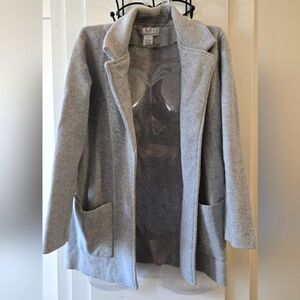 MAGASCHONI Wool Blend Open Front Sweater Blazer Cardigan Heather Gray